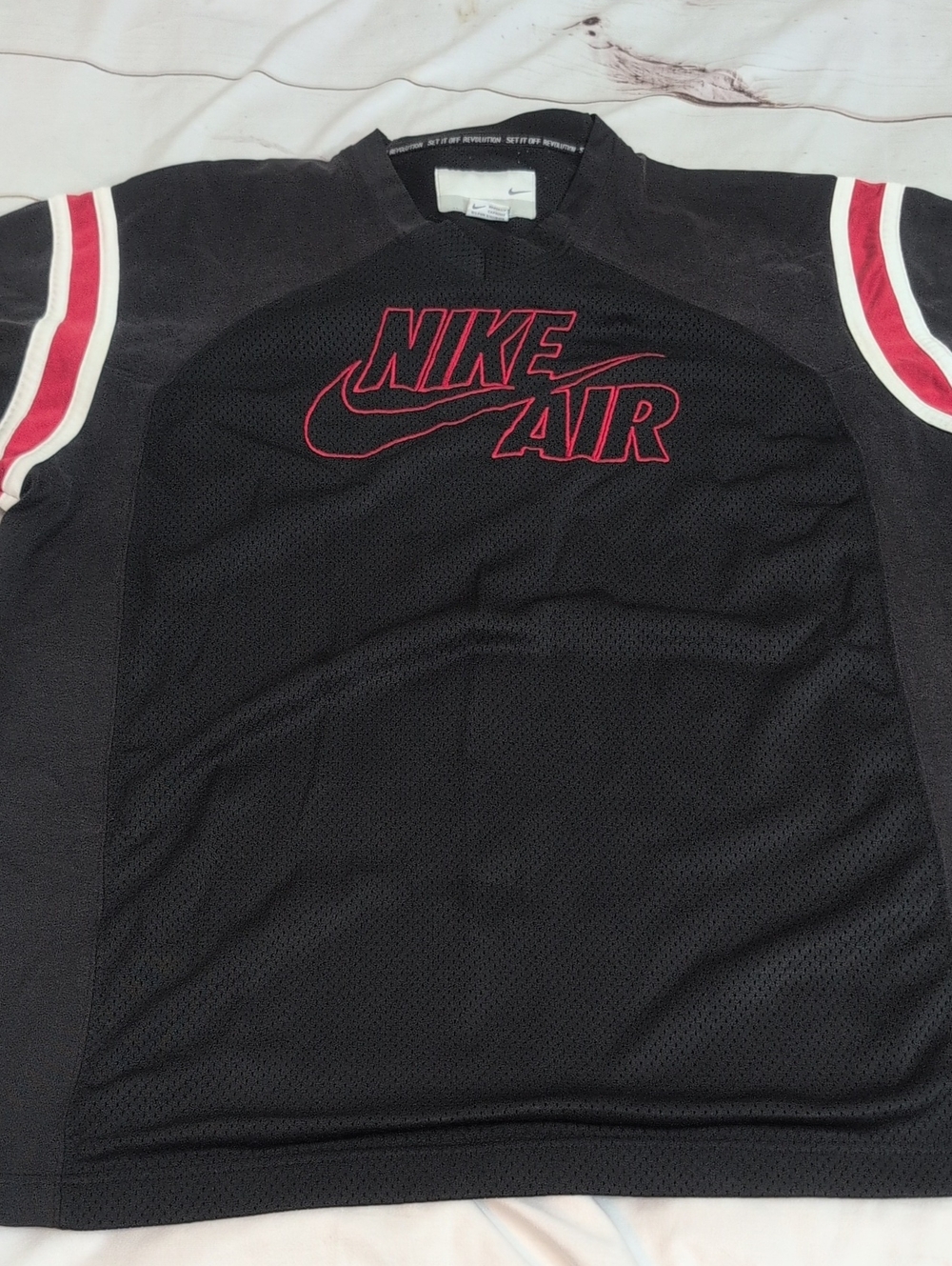Vintage Y2K Nike Air Set It Off Revolution Football Jersey 3XL Black Red #1 Mesh
